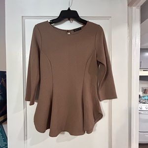 Brown peplum type shirt